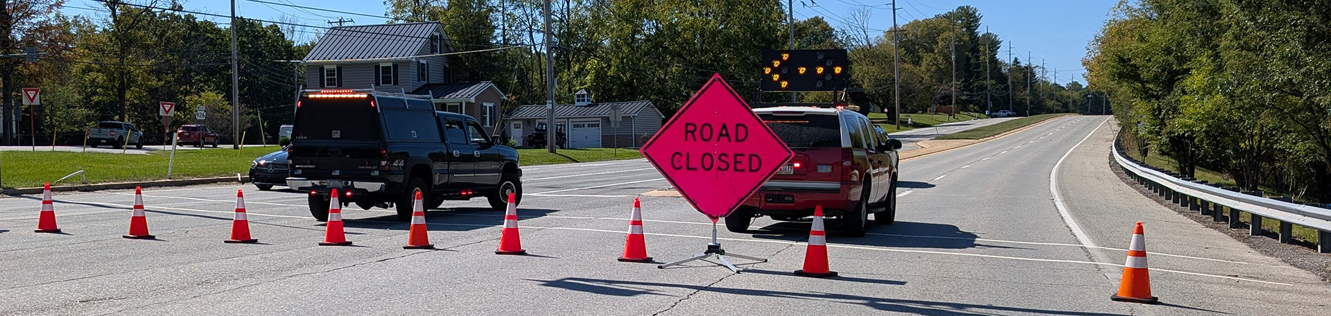 fire police closing road due to mva